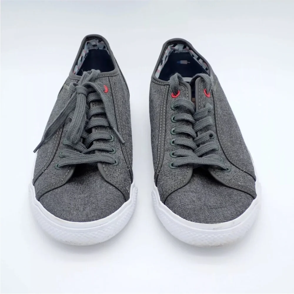 Ben Sherman Men's Casual Canvas Sneakers Skate Shoes Grey Lace Up Size 8
